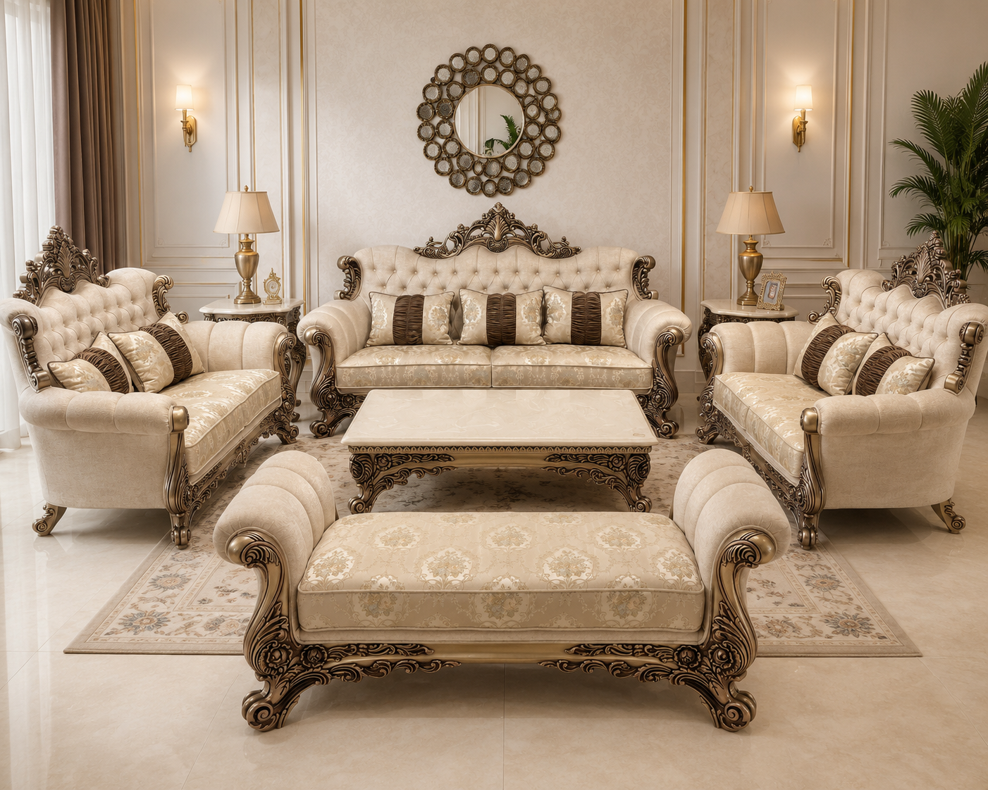 Astor Curved Bouclé Sectional - Luxury Living Room by Classic Furnishers