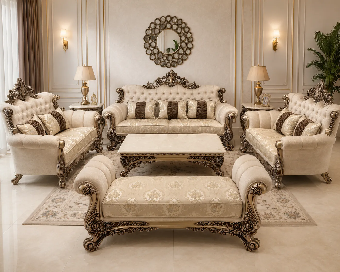 Astor Curved Bouclé Sectional - Luxury Living Room by Classic Furnishers