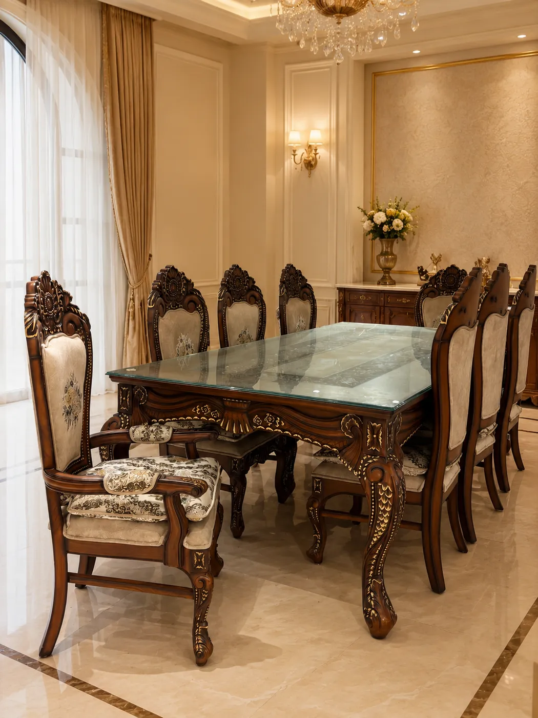 Aurelia Calacatta Dining Table - Luxury Dining by Classic Furnishers