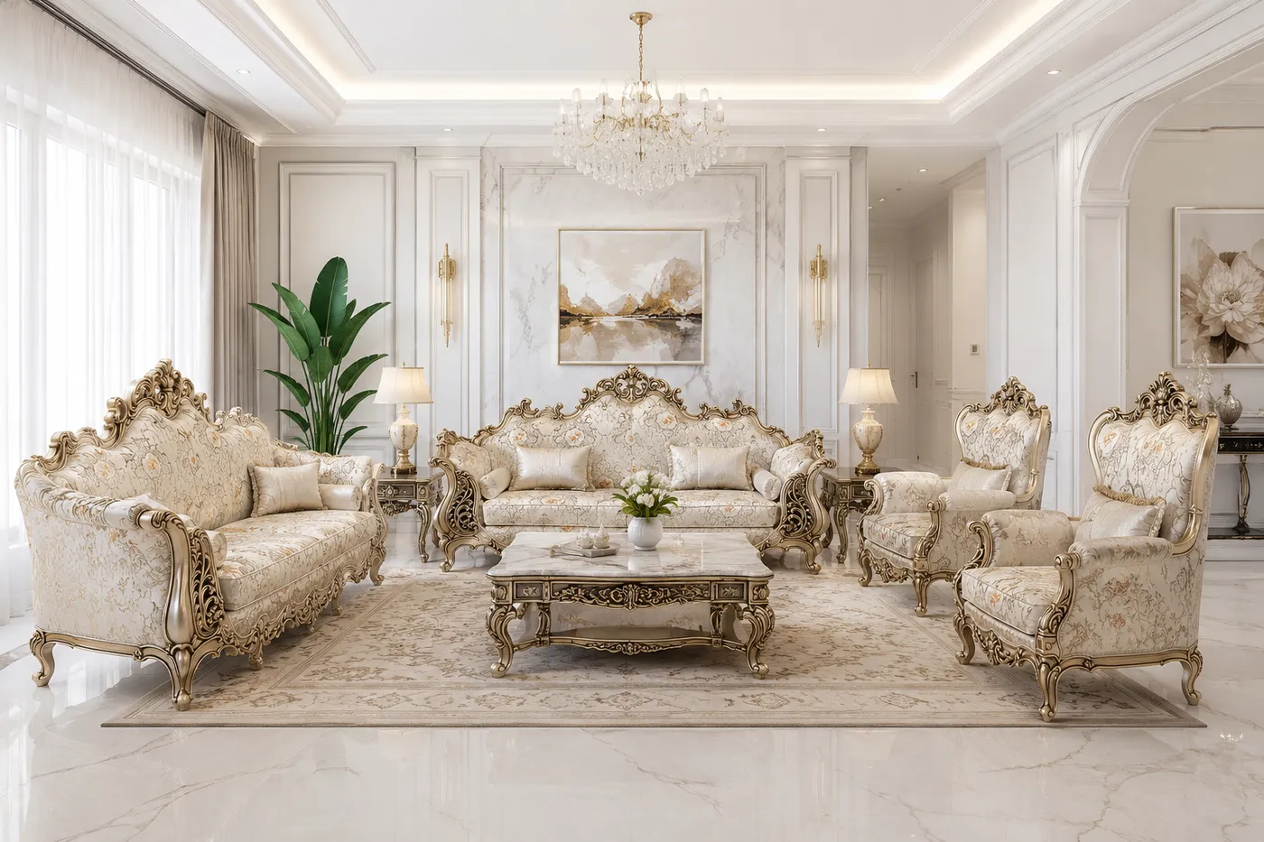 Savoy Emerald Velvet Sectional - Luxury Living Room by Classic Furnishers