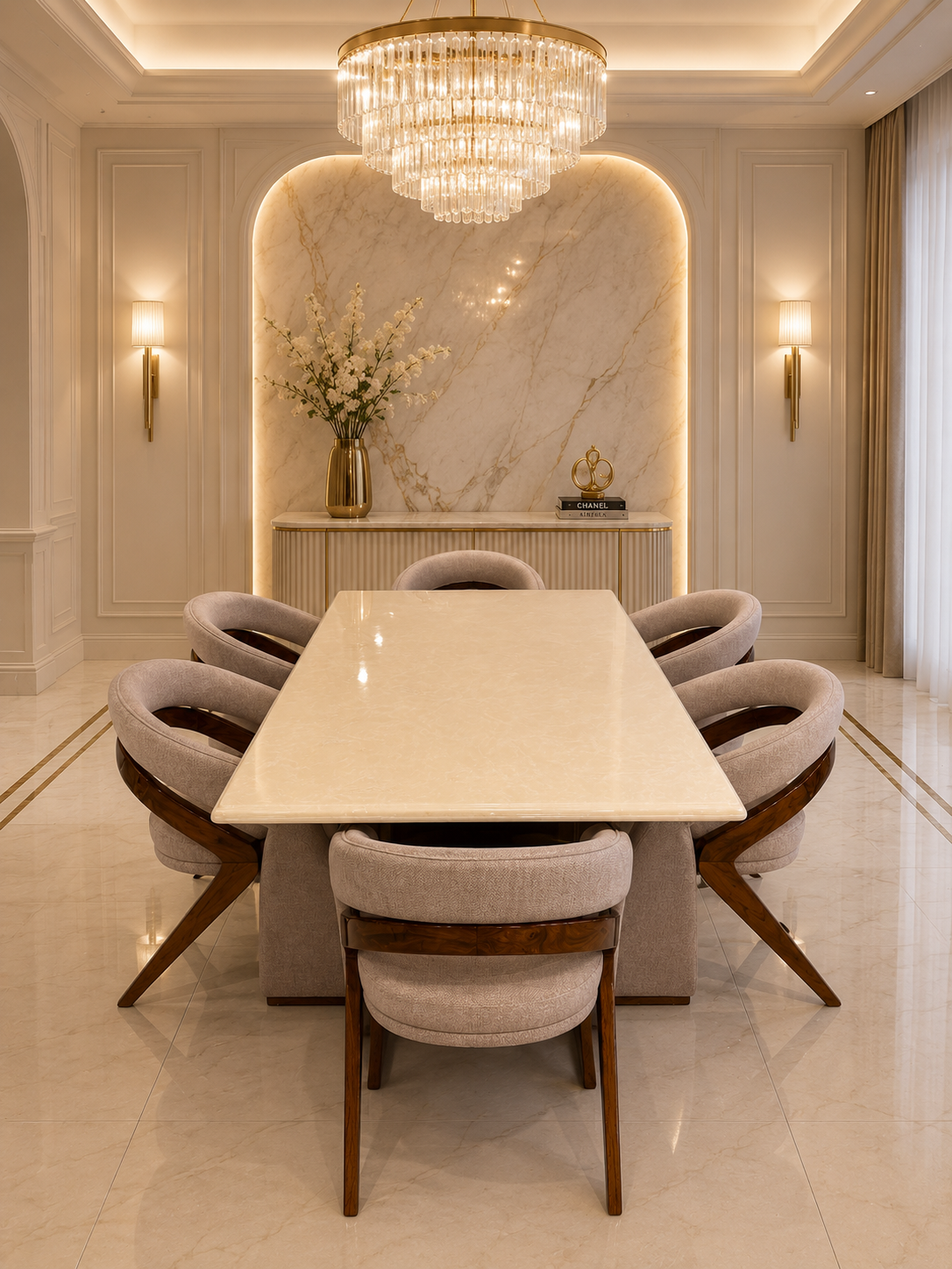 Valencia Solid Walnut 8-Seater Table - Handcrafted Dining by Classic Furnishers