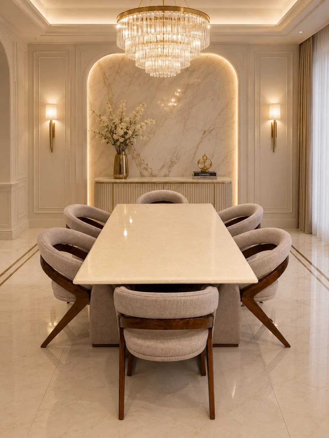 Valencia Solid Walnut 8-Seater Table - Luxury Dining by Classic Furnishers