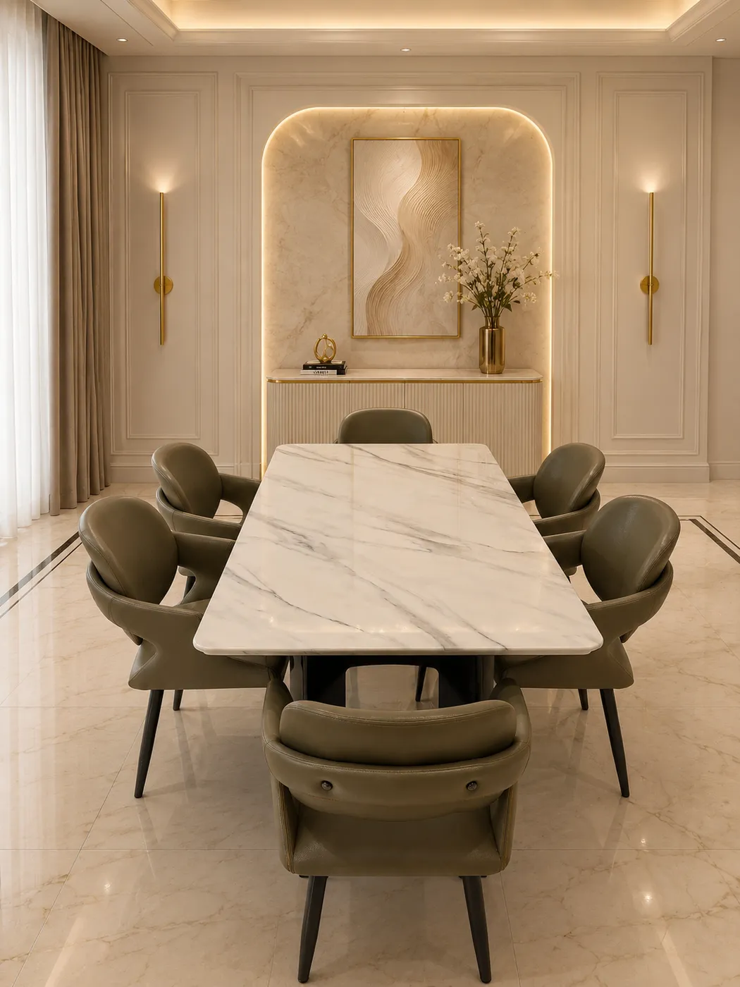Versailles Nero Marquina Black Marble Table - Luxury Dining by Classic Furnishers
