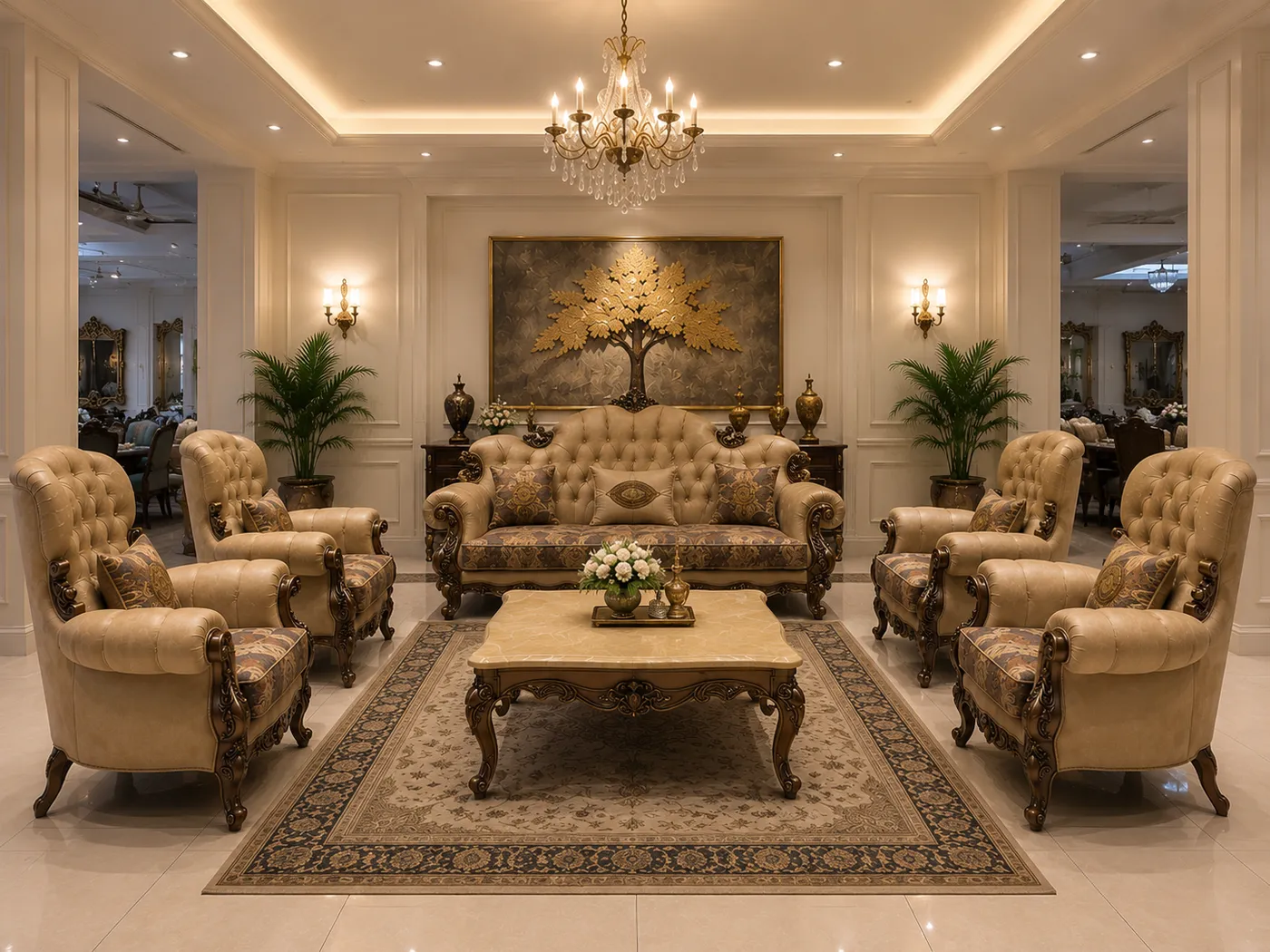 Vienna Low-Profile Leather Sofa - Luxury Living Room by Classic Furnishers